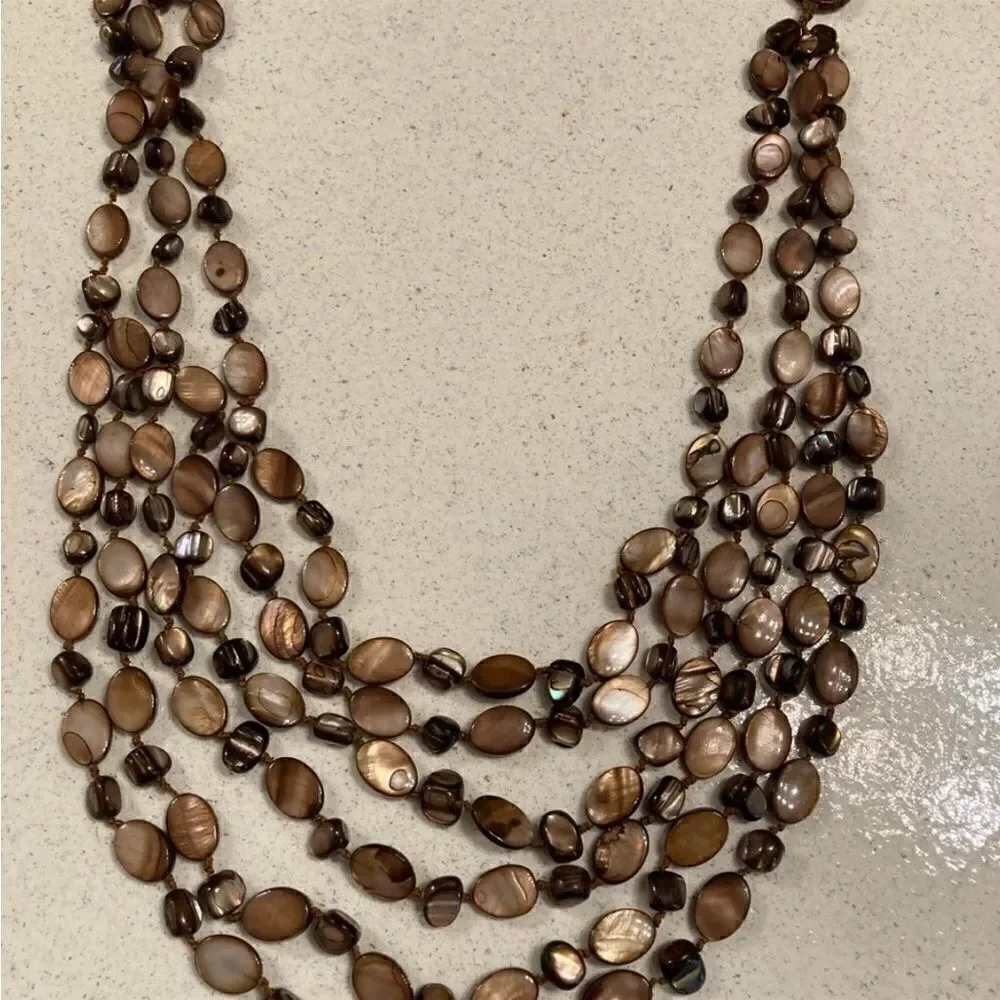 Natural Stone Multi Strand Necklace - Picture 2 of 11